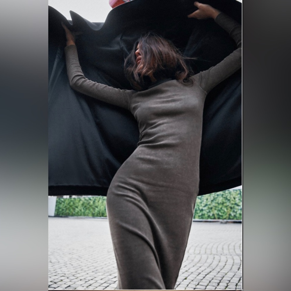 Zara WASHED EFFECT FITTED DRESS